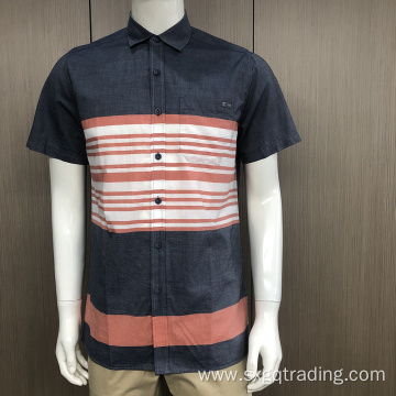 New style male 100% cotton short sleeve shirt